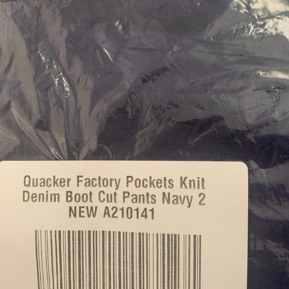 NWT QUACKER FACTORY NAVY DENIM BOOT CUT PANTS 2 - Picture 12 of 13